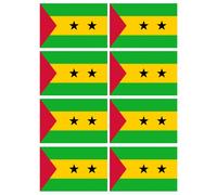 Drapeau Sao Tomé-Et-Principe (8 Fois 9.5x6.3cm) - Sticker/Autocollant