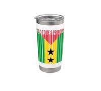 Drapeau Sao Tomé et Principe Gobelet isotherme en acier inoxydable double paroi