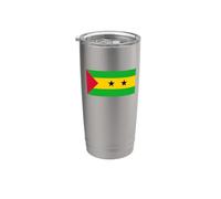Drapeau Sao Tomé et Principe Gobelet isotherme en acier inoxydable double paroi