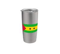 Drapeau Sao Tomé et Principe Gobelet isotherme en acier inoxydable double paroi