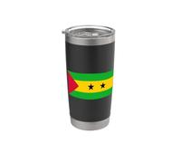 Drapeau Sao Tomé et Principe Gobelet isotherme en acier inoxydable double paroi
