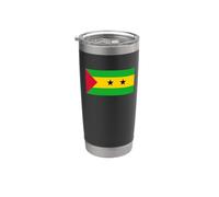 Drapeau Sao Tomé et Principe Gobelet isotherme en acier inoxydable double paroi