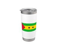 Drapeau Sao Tomé et Principe Gobelet isotherme en acier inoxydable double paroi