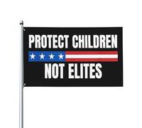 Drapeau sarcastique « Protect ChildrenElites » 90 x 150 cm (3 x 5 pi) pour maison, extérieur, bateau, jardin,