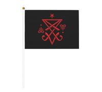 Drapeau satanique double face à l'effigie du symbole occulte de Lucifer, 1