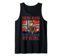 Drapeau scandinave Viking Blood Runs Through My Veins Norvège Débardeur