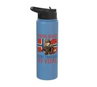 Drapeau scandinave Viking Blood Runs Through My Veins Norvège Stainless Steel Insulated Water Bottle