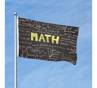Drapeau scolaire de mathématiques 1,5 m x 0,9 m avec œillets, drapeau de jardin en polyester double face