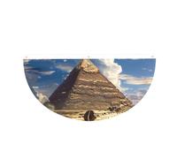 Drapeau semi-circulaire en polyester avec 3 œillets | Pyramides de l'Égypte Drapeau de jardin imprimé pour intérieur et extérieur Bannière décorative 1 pièce