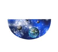 Drapeau semi-circulaire léger imprimé planète galaxie Bannière d'extérieur Décorations de fête