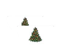 Drapeau semi-circulaire léger imprimé sapin de Noël Bannière extérieure Décorations de fête