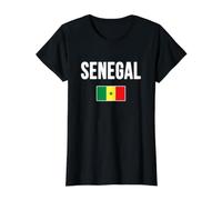 Drapeau Sénégal T-Shirt Graphique avec Valeur, Femme, Noir, S