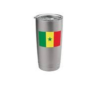 Drapeau sénégalais du Sénégal Gobelet isotherme en acier inoxydable double paroi