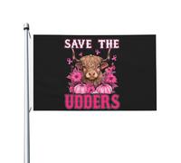 Drapeau Sensibilisation Au Cancer Du Sein Chez Les Vaches Des Highlands Décoration Bannière Œillets En Laiton Dans Drapeaux Pour Saisonnière L'Extérieur Jardin 3X5Ft