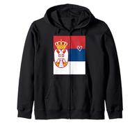Drapeau Serbie Cœur Fier Patrimoine fête Nationale Sweat à Capuche