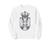 Drapeau Serbie Noir et Blanc Aigle Serbe Fier Yougoslavie Sweatshirt