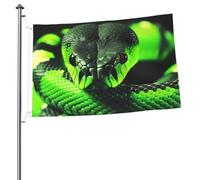 Drapeau serpent 3D de 61 x 0,9 m - Impression double face - Drapeau de jardin pour l'extérieur - Bannière cadeau avec œillets - Toile de fond pour photo pour décoration intérieure et extérieure
