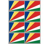 Drapeau Seychelles (8 Stickers - 9.5 X 6.3 Cm) - Sticker/Autocollant