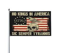 Drapeau Sic-Semper Tyrannis, drapeau de protestation No-King-In-America, drapeau de 47 yards (122 x 183 cm) avec 2 œillets, bannière de jardin 4x6 (122 x 183 cm)