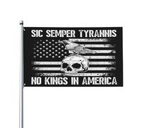 Drapeau Sic-Semper Tyrannis, drapeau de protestation No-King-In-America, drapeau de 47 yards (91 x 152 cm) avec 2 œillets, bannière de jardin 3x5