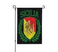 Drapeau sicilien double face pour jardin, drapeau décoratif en polycarbonate résistant, idéal pour toutes les saisons sur la pelouse, le porche ou tout autre espace vert.