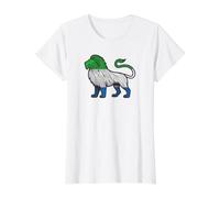 Drapeau Sierra Leone Lion T-Shirt Graphique avec Valeur, Femme, Blanc, M
