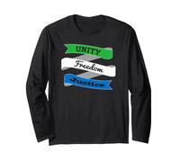 Drapeau Sierra Leone Unity Freedom Justice Manche Longue