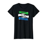 Drapeau Sierra Leone Unity Freedom Justice T-Shirt Graphique avec Valeur, Femme, Noir, S