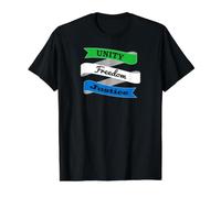 Drapeau Sierra Leone Unity Freedom Justice T-Shirt Graphique avec Valeur, Homme, Noir, L