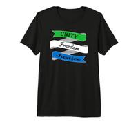 Drapeau Sierra Leone Unity Freedom Justice T-Shirt Haut de Gamme