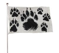 Drapeau silhouette pieds d'ours 9,6 x 1,5 m pour extérieur, bannière décorative pour cour, porche, pelouse, ferme