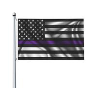 Drapeau Silk Style États-Unis Thin Purple Line Imperméable Bannière De Cour Durable Drapeau Jardin Pour Patio Extérieure Balcon 3X5 Ft
