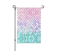 Drapeau sirène rose pastel violet aqua thé jardin drapeau double face 30,5 x 45,7 cm printemps été drapeaux extérieur drapeau vacances décoration