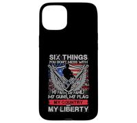 Drapeau Six Things You Don't Mess With My Faith Family Guns Coque pour iPhone 15 Plus