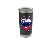 Drapeau Slovénie Cœur Cartoon Fierté Slovène Gobelet isotherme en acier inoxydable double paroi