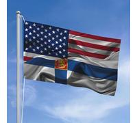 Drapeau Soie Vintage Américaine Finlandaise De Finlande Bannières Durable Avec Œillets Drapeau Maison Pour Événement Chambres Clubs 152X90Cm