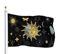 Drapeau Soleil, lune, étoiles, magie sacrée, style Drapeaux 90X150cm
