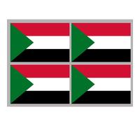 Drapeau Soudan (4 Stickers - 9.5 X 6.3 Cm) - Sticker/Autocollant