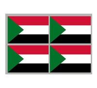 Drapeau Soudan (4 stickers - 9.5 x 6.3 cm) - Sticker/autocollant G