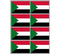 Drapeau Soudan (8 Stickers - 9.5 X 6.3 Cm) - Sticker/Autocollant