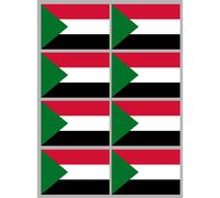 Drapeau Soudan (8 Stickers - 9.5 X 6.3 Cm) - Sticker/Autocollant