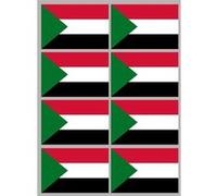 Drapeau Soudan (8 stickers - 9.5 x 6.3 cm) - Sticker/autocollant G