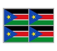 Drapeau Soudan du Sud (4 stickers - 9.5 x 6.3 cm) - Sticker/autocollant G