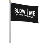 Drapeau Souffle-Moi, C'Est Mon Anniversaire Décoratif Drapeaux Personnalisés Traditionnel Bannière À Œillets, Pour Les Bureaux, Les Défilés, Balcon, 90x150cm