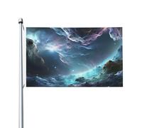 Drapeau spatial 3D Graphics Univers 0,9 x 1,5 m avec œillets pour printemps, été, automne, hiver, extérieur, intérieur, jardin, bannière double face pour décorations de cour