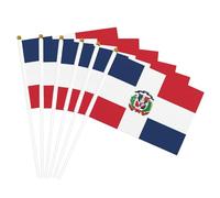 Drapeau sportif à thème de vacances - Drapeau dominicain résistant à la dé