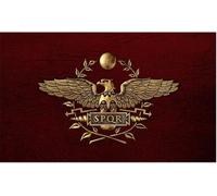 Drapeau SPQR Empire romain, aigle impérial, 150 x 90 cm, marron