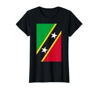 Drapeau St Kitts & Nevis T-Shirt Graphique avec Valeur, Femme, Noir, XL