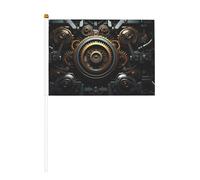 Drapeau Steampunk Gear Six pièces imprimé double face 14 x 20,8 cm, adapté pour les activités d'équipe encourageant