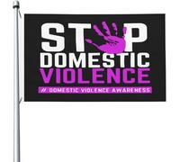 Drapeau « Stop à la violence domestique » 3 x 5 pieds Drapeaux lumineux